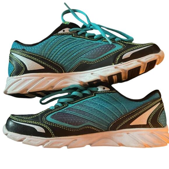 Fila DLS Foam CoolMax Running Shoes Teal Black Yellow Women’s Size 7 Sneakers - Picture 2 of 8